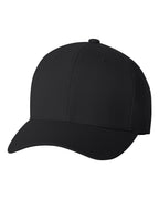 Front View of Black Wool-Blend Cap - 6477