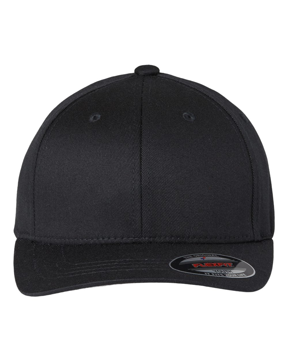 Front View of Black Youth Cotton Blend Cap - 6277Y