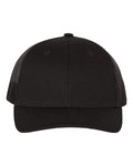 Front View of Black Youth Trucker Snapback Cap - 112Y