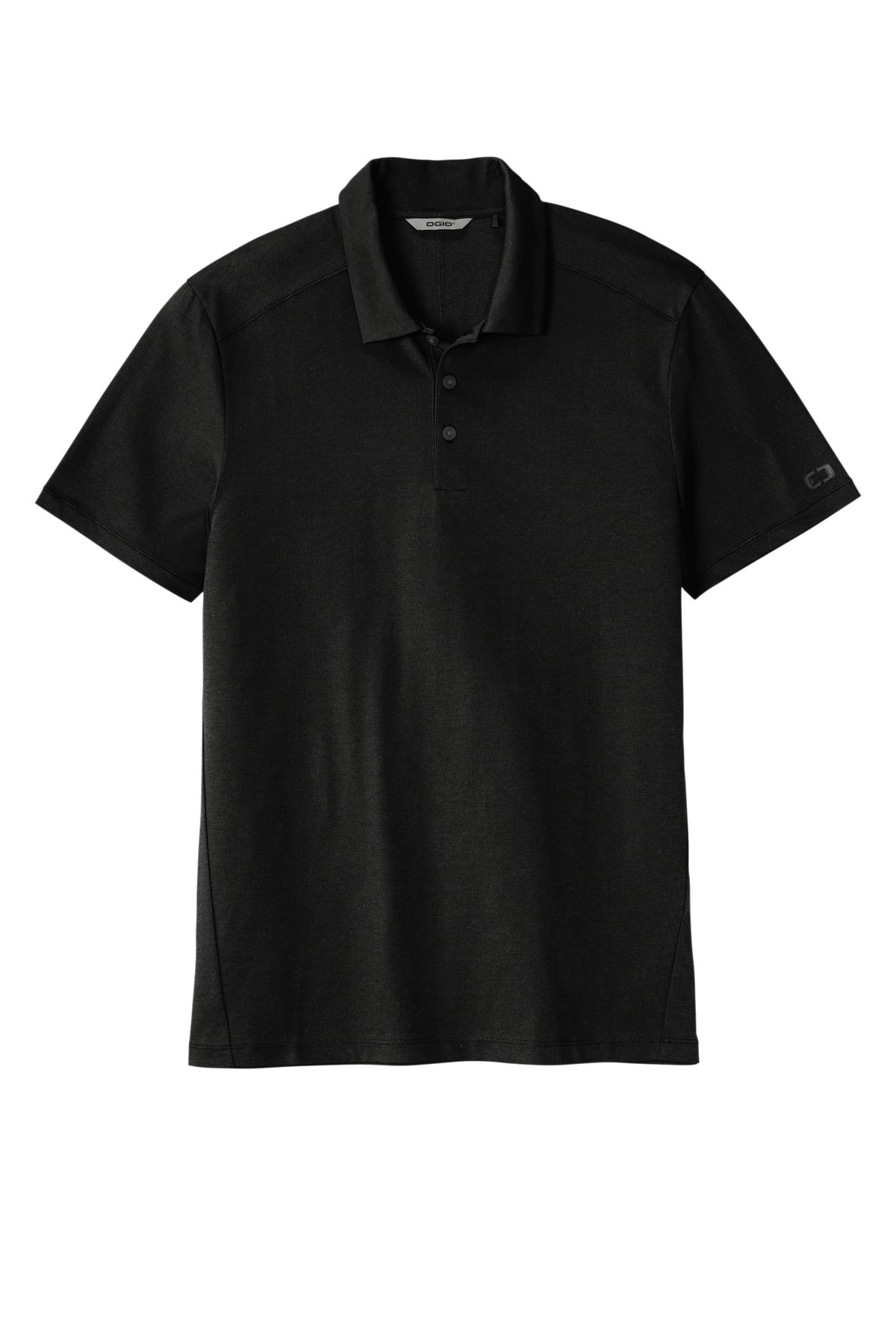 Front View of Blacktop OGIO Code Stretch Polo. OG146