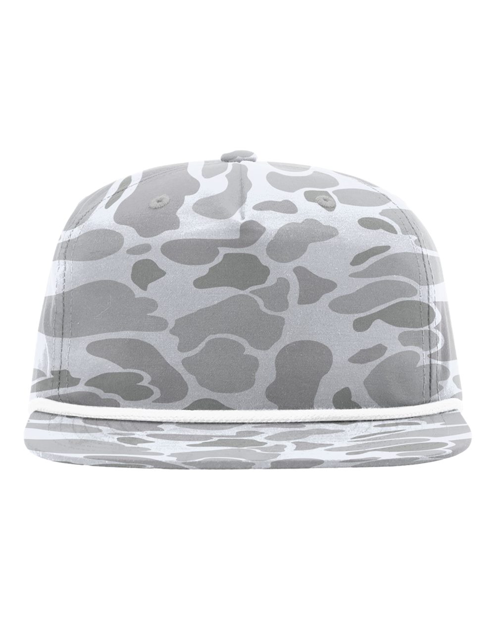 Front View of Blizzard Duck Camo/ White Printed Umpqua Gramps Cap - 256P