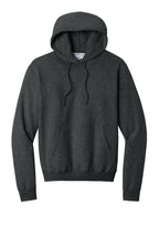 Front View of BlkHthr Port & Co Core Fleece Pullover Hooded Sweatshirt. PC78H