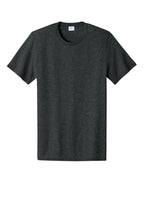 Front View of BlkHthr Port & Co Easy Cotton Tee PC43