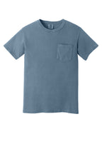 Front View of Blue Jean COMFORT COLORS Heavyweight Ring Spun Pocket Tee. 6030