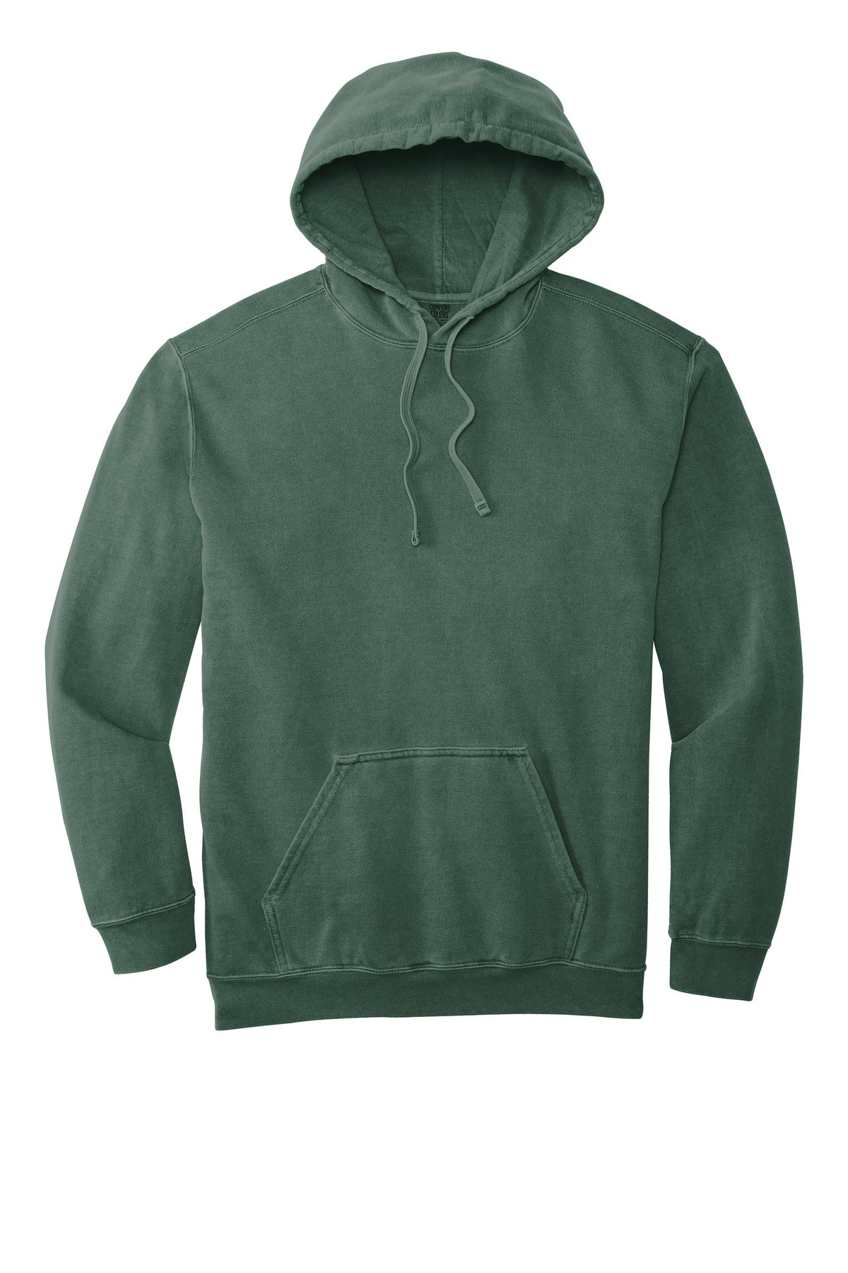 Front View of Blue Spruce COMFORT COLORS Ring Spun Hooded Sweatshirt. 1567