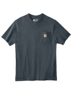Front View of Bluestone Carhartt Workwear Pocket Short Sleeve T-Shirt. CTK87