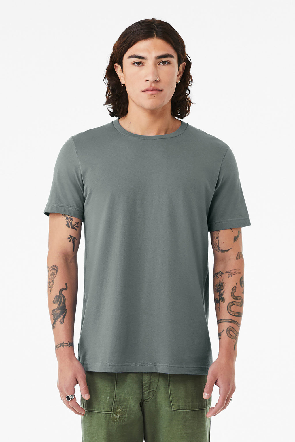 Front View of BlueStorm BELLA+CANVAS Unisex Jersey Short Sleeve Tee. BC3001