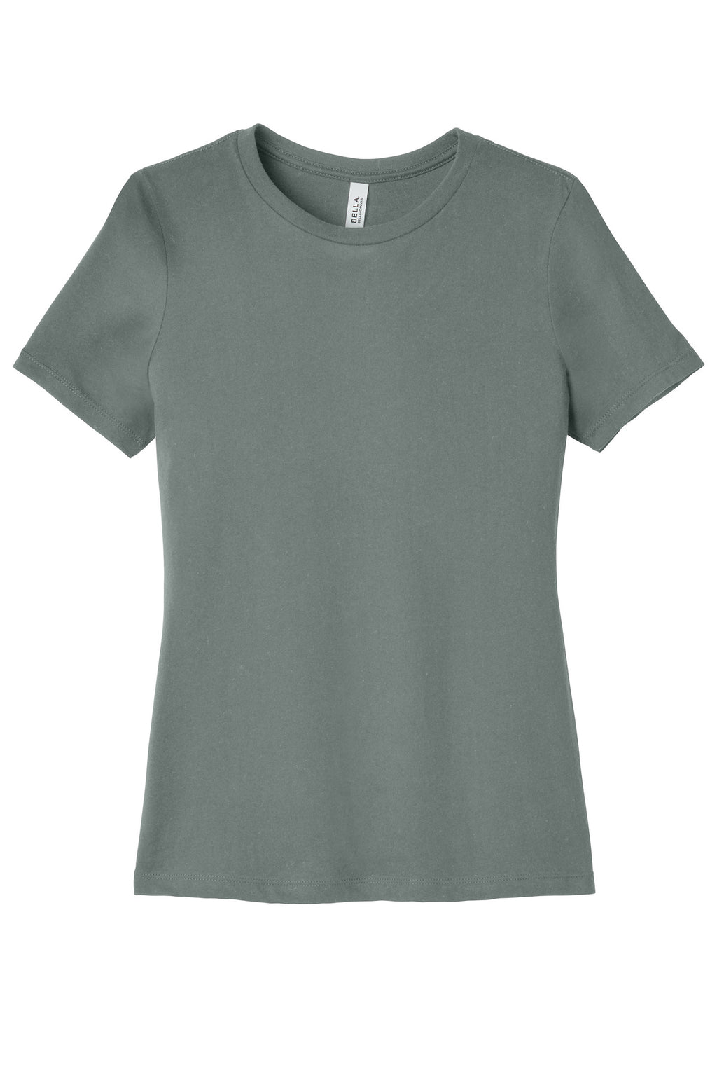 Front View of BlueStorm BELLA+CANVAS Women's Relaxed Jersey Short Sleeve Tee. BC6400