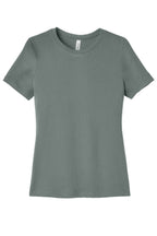 Front View of BlueStorm BELLA+CANVAS Women's Relaxed Jersey Short Sleeve Tee. BC6400