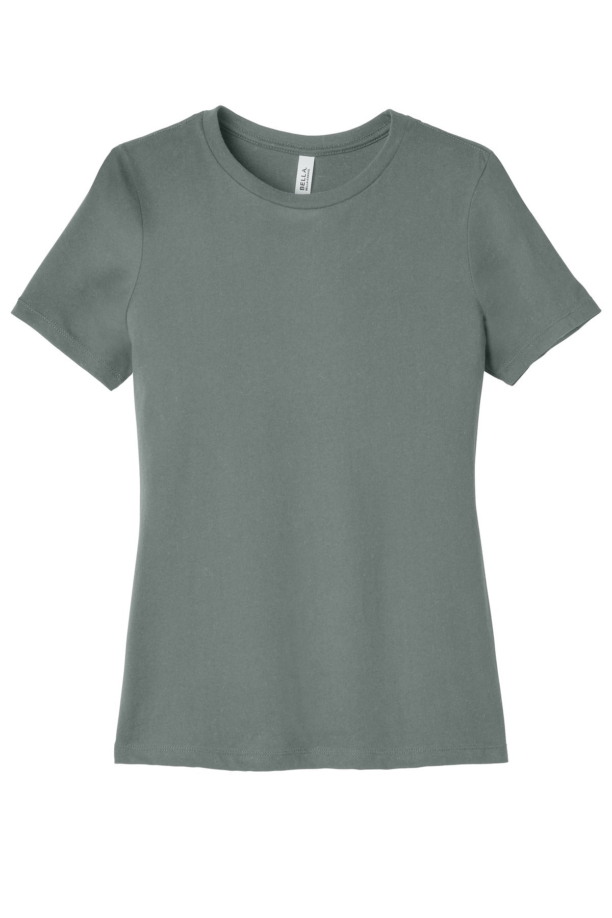 Front View of BlueStorm BELLA+CANVAS Women's Relaxed Jersey Short Sleeve Tee. BC6400