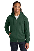 Front View of BottleGrn Stanley/Stella Unisex Mixer Full-Zip Hooded Sweatshirt SXU011