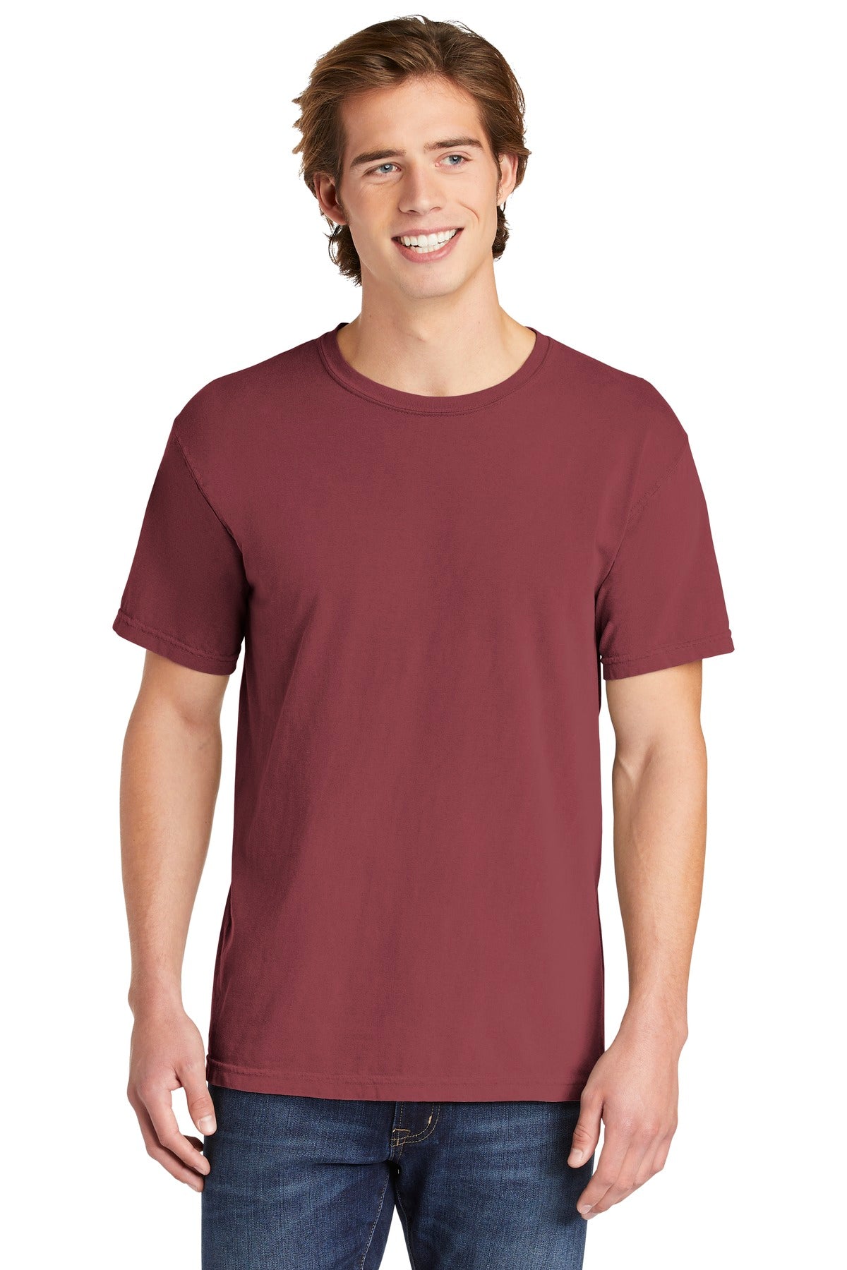 Front View of Brick COMFORT COLORS Heavyweight Ring Spun Tee. 1717