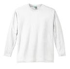 Front View of Bright White District Perfect Weight Long Sleeve Tee. DT105