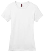 Front View of Bright White District Women's Perfect Weight Tee. DM104L