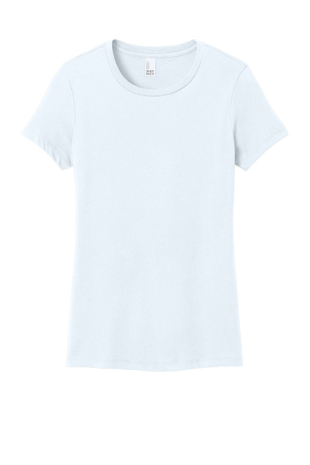 Front View of Bright White District Women's Perfect Weight Tee. DM104L