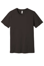 Front View of Brown BELLA+CANVAS Unisex Jersey Short Sleeve Tee. BC3001