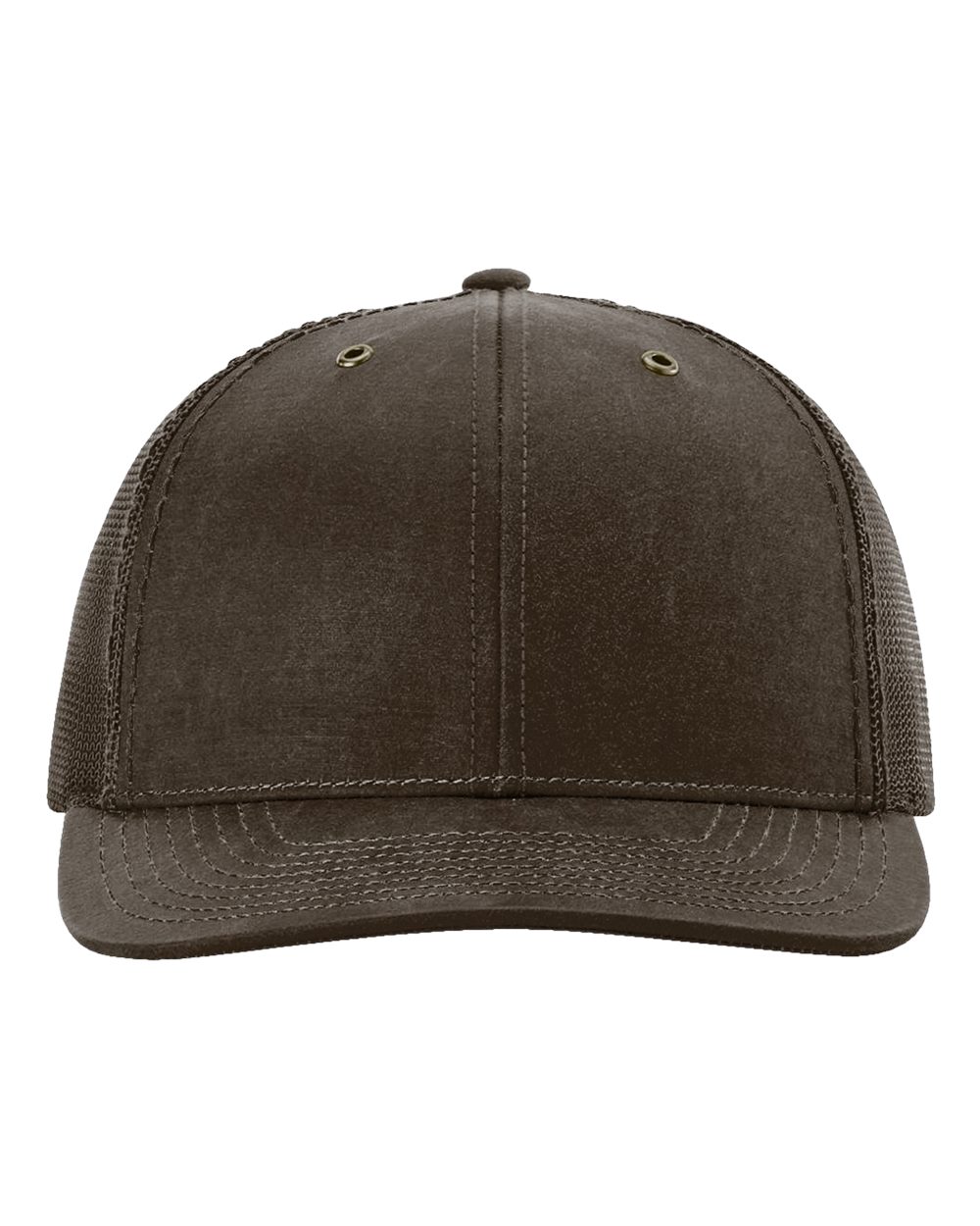Front View of Brown Fremont Trucker Cap - 112WF