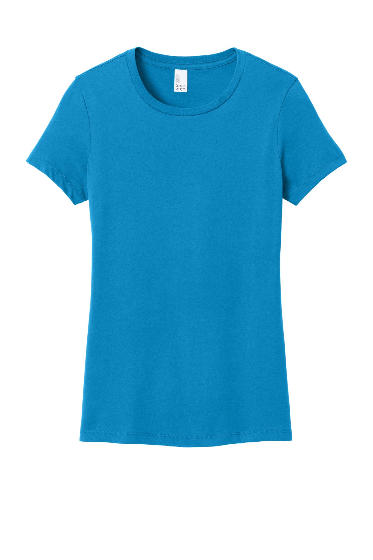 Front View of Brt Turquoise District Women's Perfect Weight Tee. DM104L