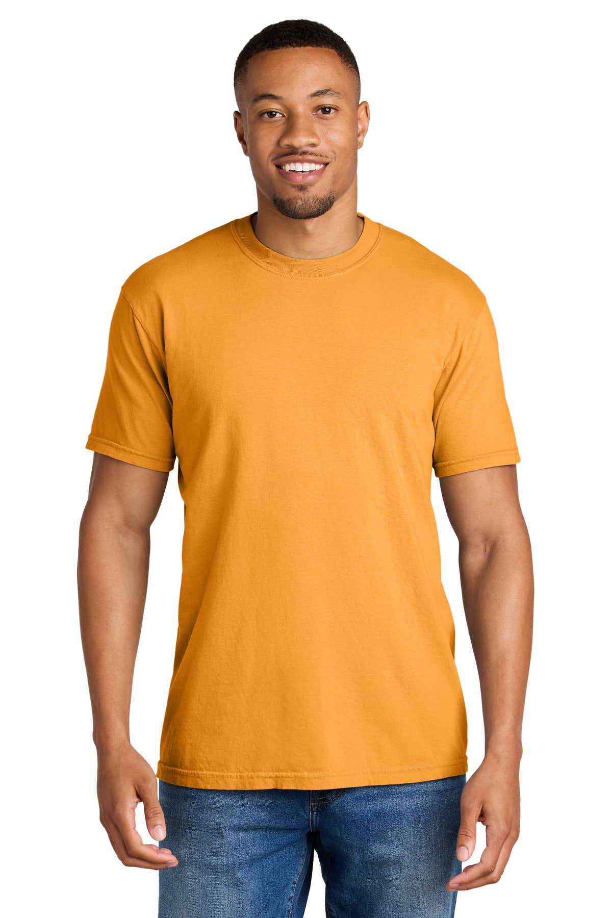 Front View of BrtOrng COMFORT COLORS Heavyweight Ring Spun Tee. 1717