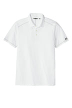 Front View of BrtWhite OGIO Code Stretch Polo. OG146