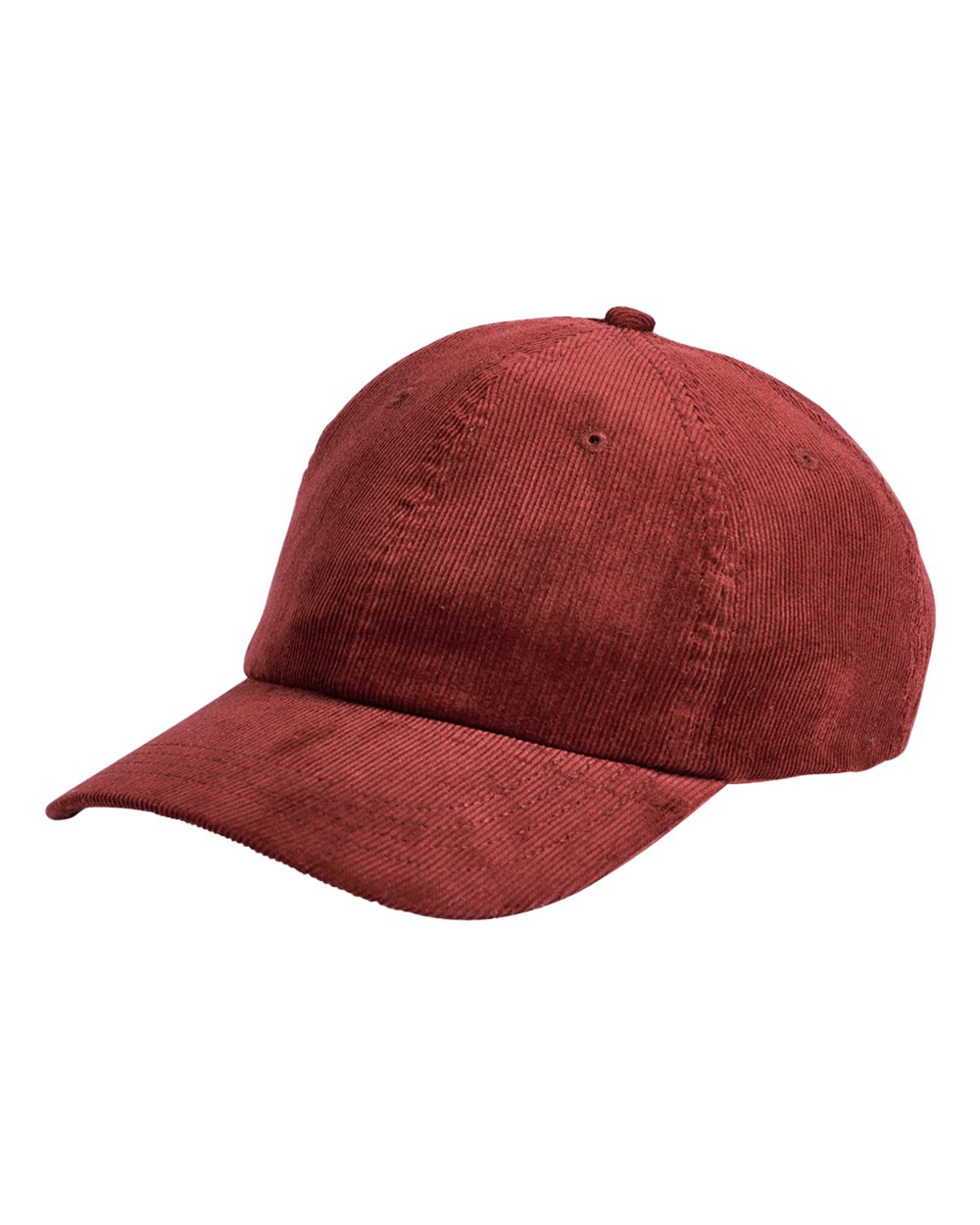 Front View of Burgundy Corduroy Cap - BA703