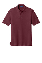 Front View of Burgundy Port Authority Silk Touch Polo K500