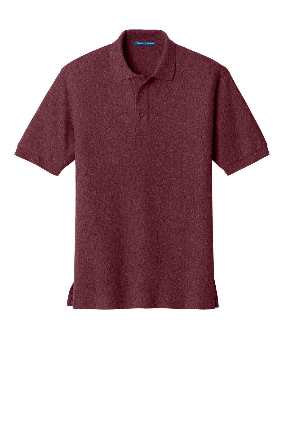Front View of Burgundy Port Authority Silk Touch Polo K500