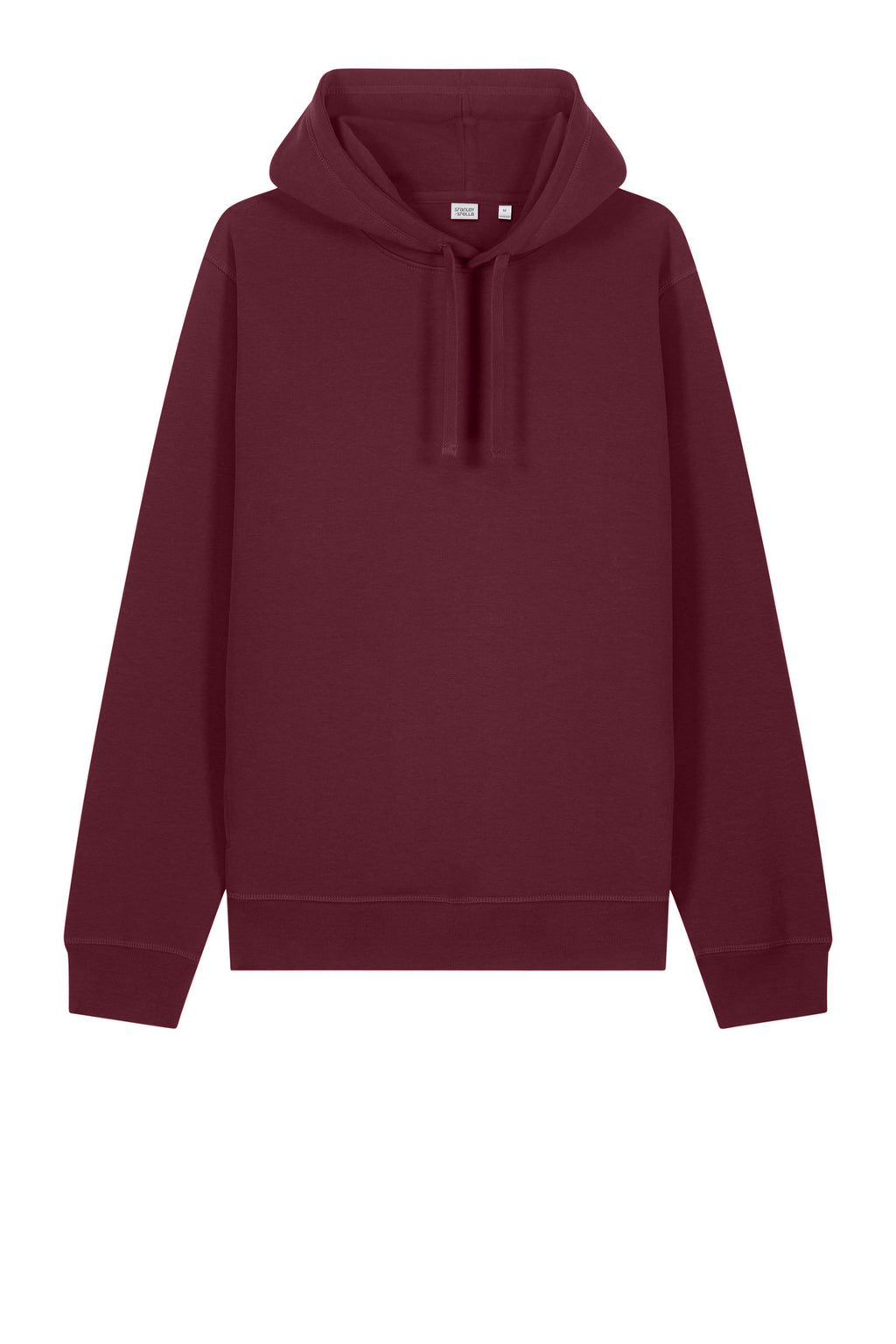 Front View of Burgundy Stanley/Stella Unisex Sounder Hooded Sweatshirt SXU012