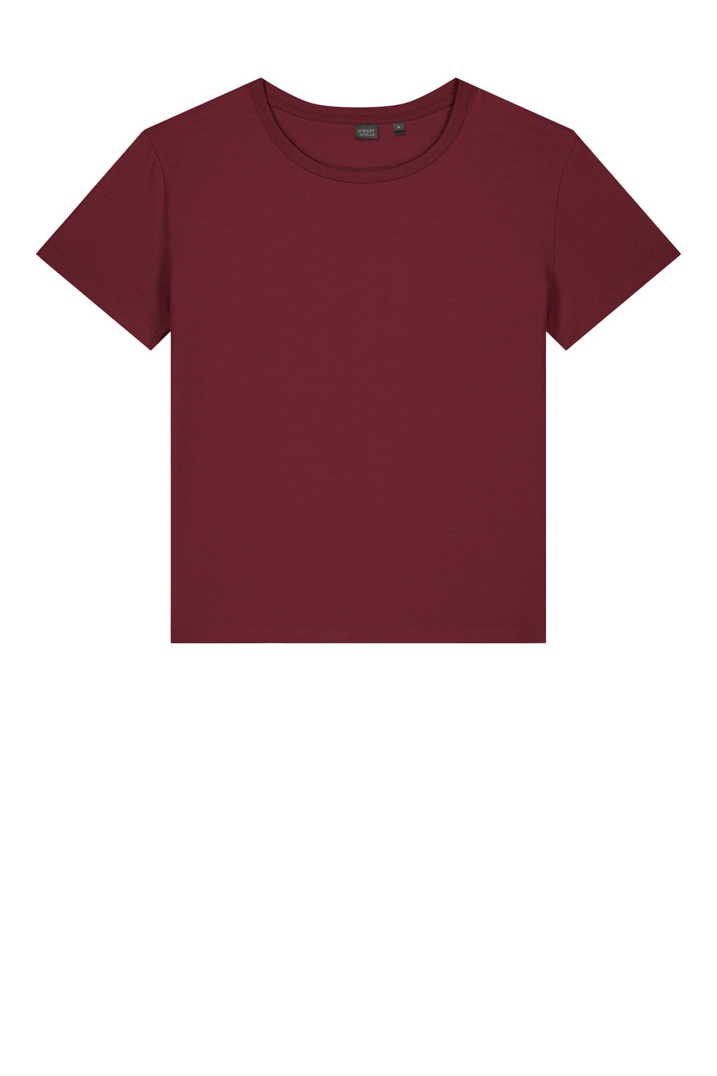 Front View of Burgundy Stanley/Stella Women's Stella Serena Scoop Neck Tee SXW008