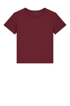 Front View of Burgundy Stanley/Stella Women's Stella Serena Scoop Neck Tee SXW008