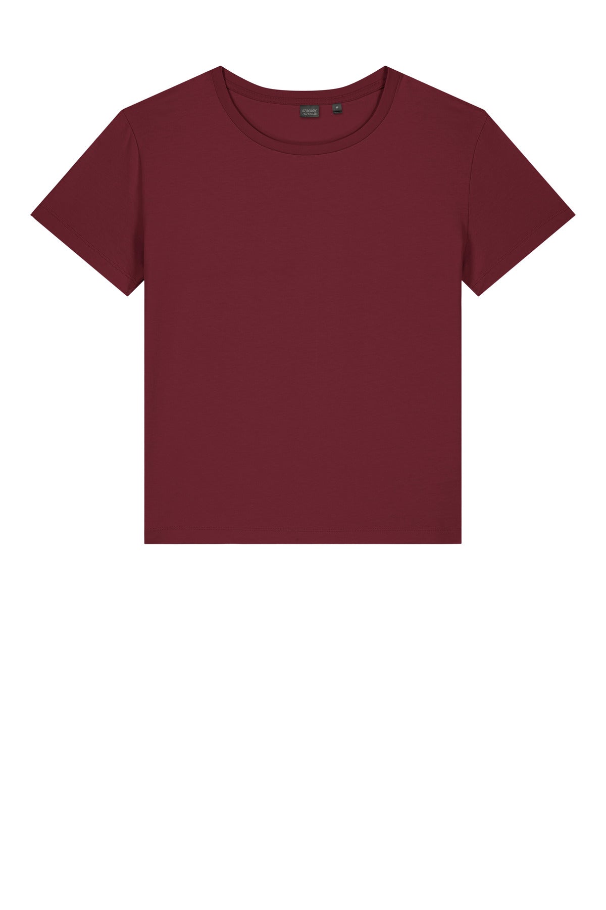 Front View of Burgundy Stanley/Stella Women's Stella Serena Scoop Neck Tee SXW008