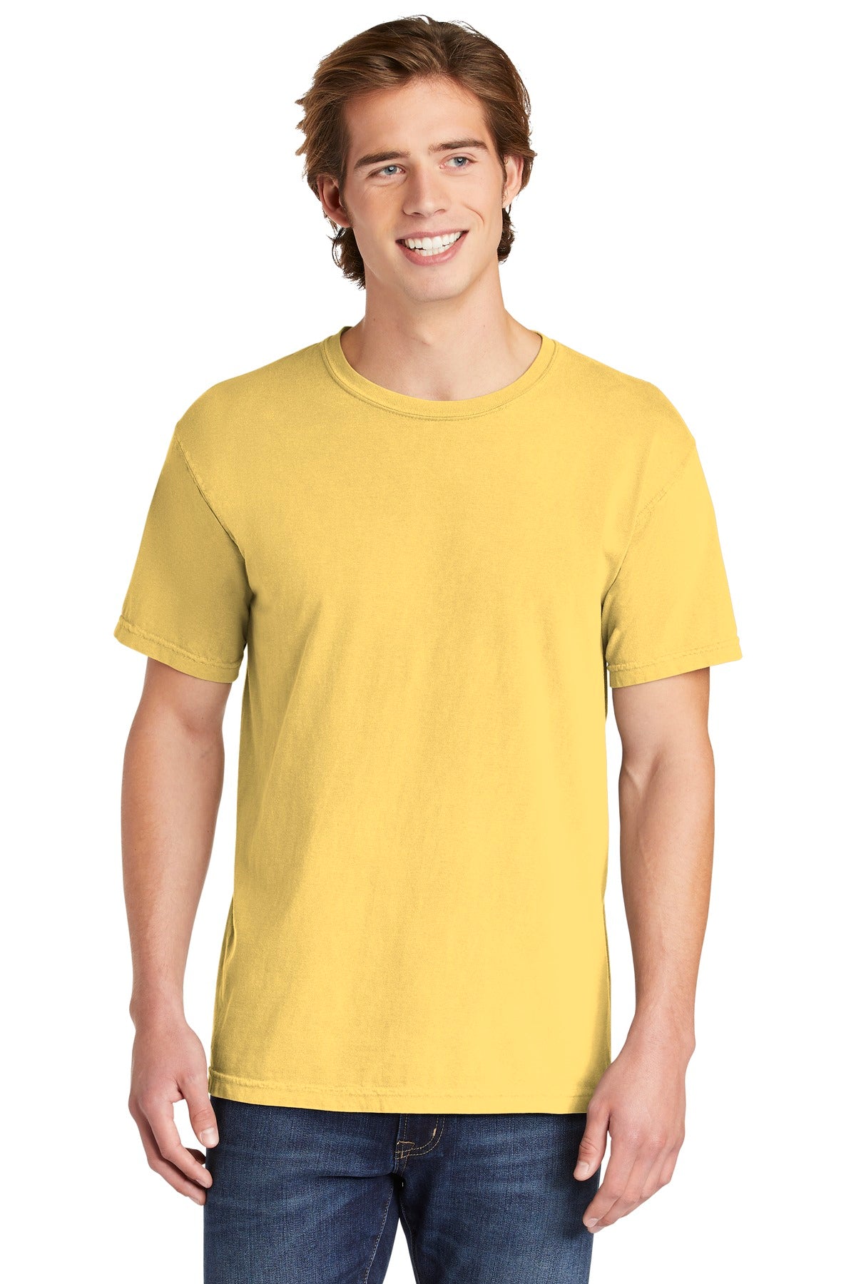 Front View of Butter COMFORT COLORS Heavyweight Ring Spun Tee. 1717