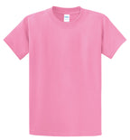 Front View of Candy Pink Port & Co Essential Tee. PC61