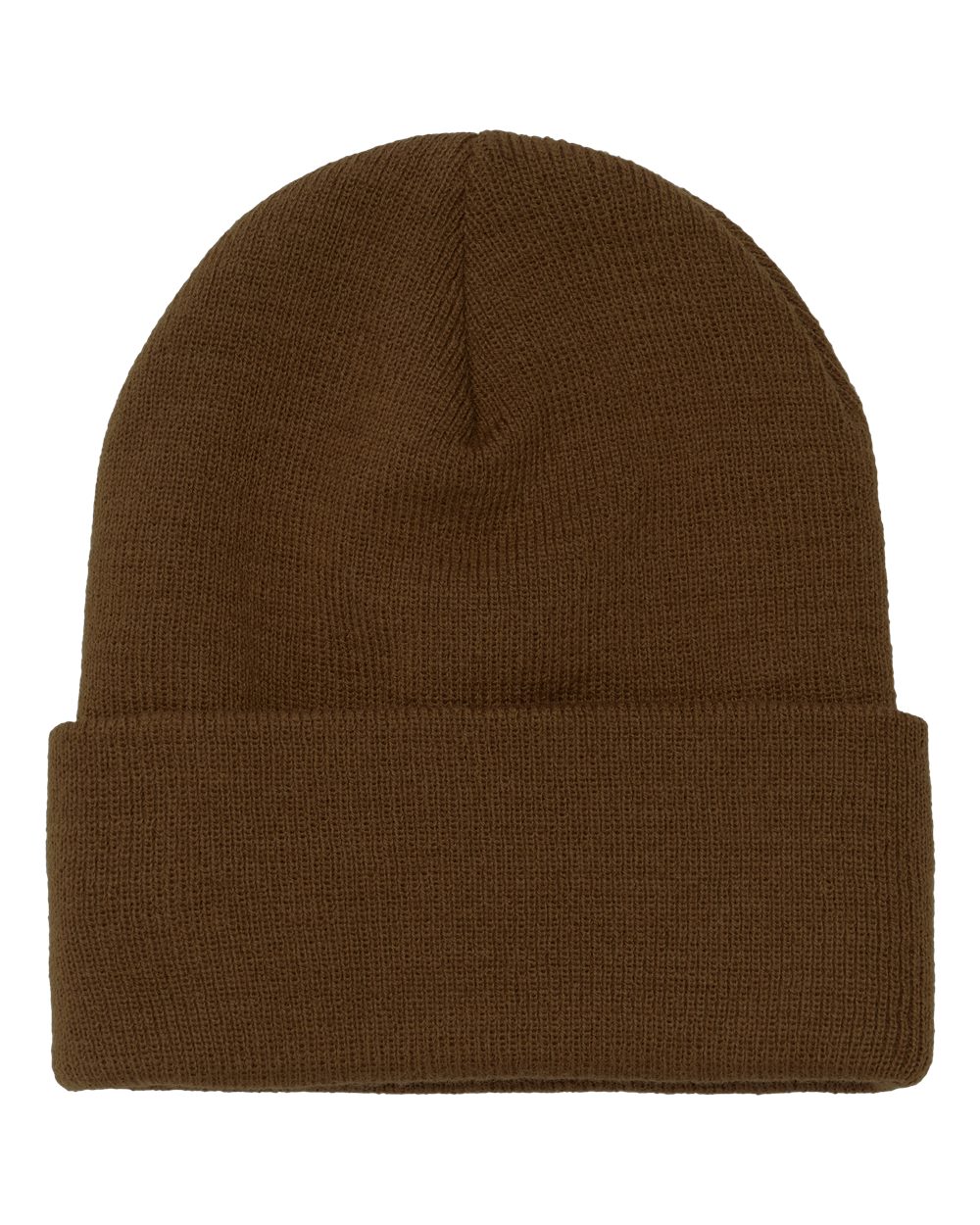 Front View of Caramel Cuffed Beanie - 1501KC
