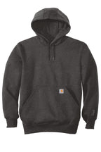 Front View of Carbon Heather Carhartt Rain Defender Paxton Heavyweight Hooded Sweatshirt. CT100615