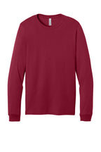 Front View of Cardinal BELLA+CANVAS Unisex Jersey Long Sleeve Tee. BC3501