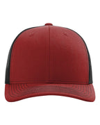 Front View of Cardinal/ Black Snapback Trucker Cap - 112