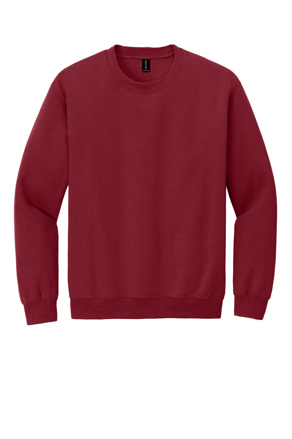 Front View of Cardinal Red Gildan Heavy Blend Crewneck Sweatshirt. 18000