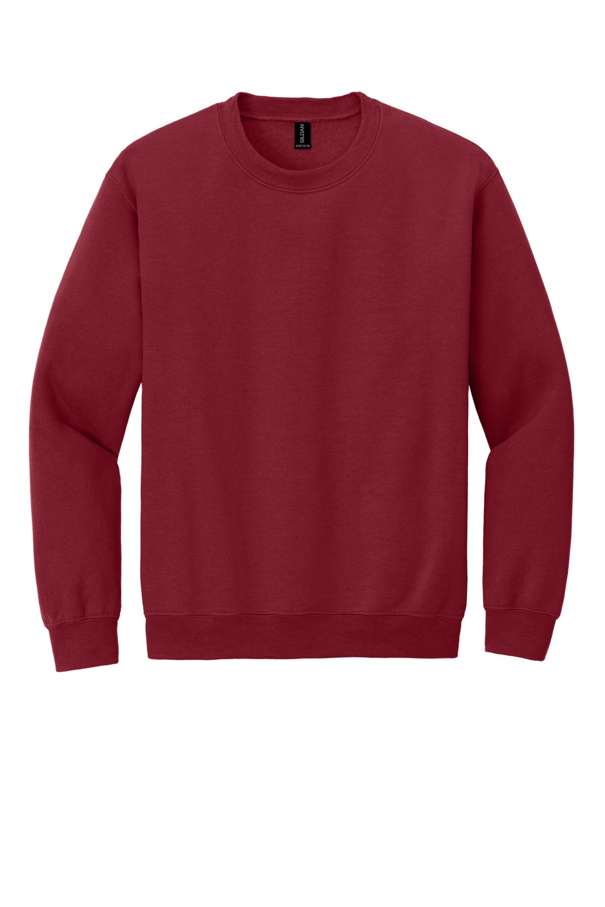 Front View of Cardinal Red Gildan Heavy Blend Crewneck Sweatshirt. 18000