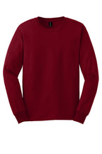 Front View of Cardinal Red Gildan - Ultra Cotton 100% US Cotton Long Sleeve T-Shirt. G2400