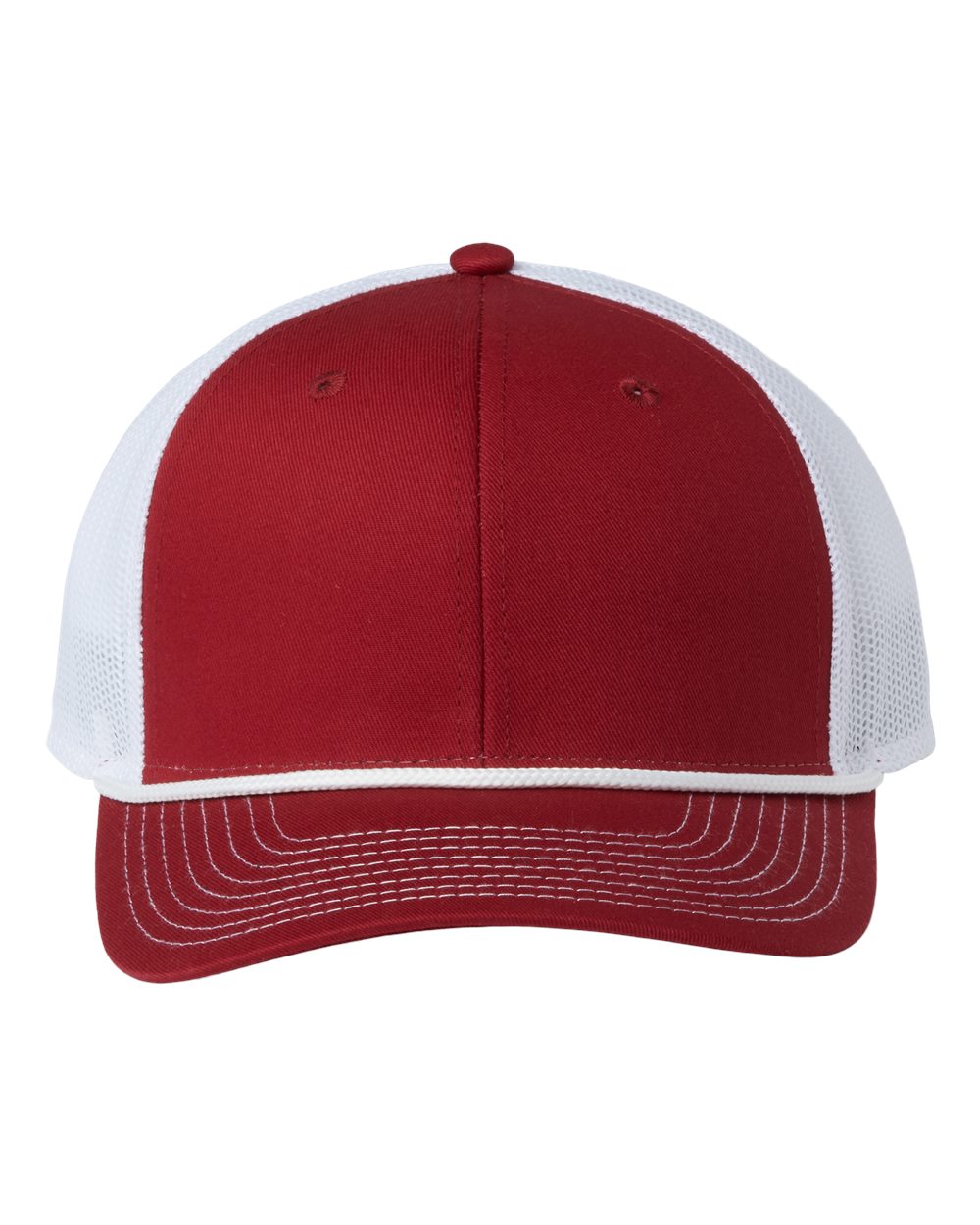 Front View of Cardinal/ White Everyday Rope Trucker Cap - GB452R