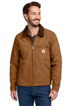 Front View of Carhartt Brown Carhartt Duck Detroit Jacket CT103828