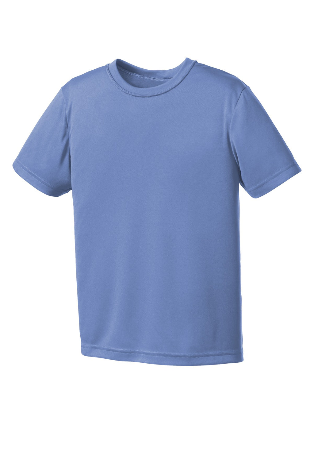 Front View of Carolina Blue Port & Co Youth Performance Tee. PC380Y