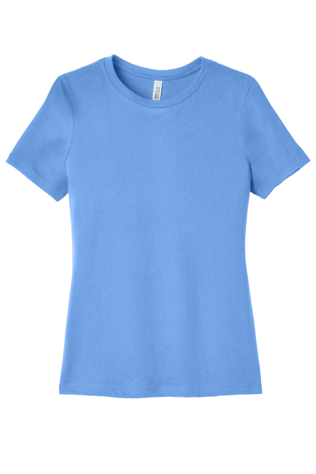 Front View of CarolinaBl BELLA+CANVAS Women's Relaxed Jersey Short Sleeve Tee. BC6400
