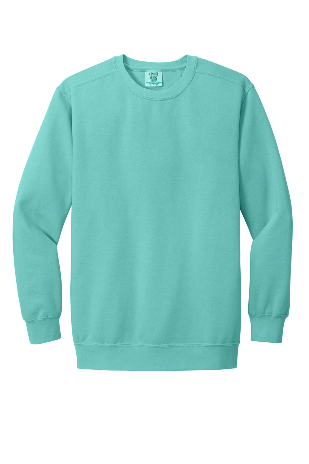 Front View of Chalky Mint COMFORT COLORS Ring Spun Crewneck Sweatshirt. 1566