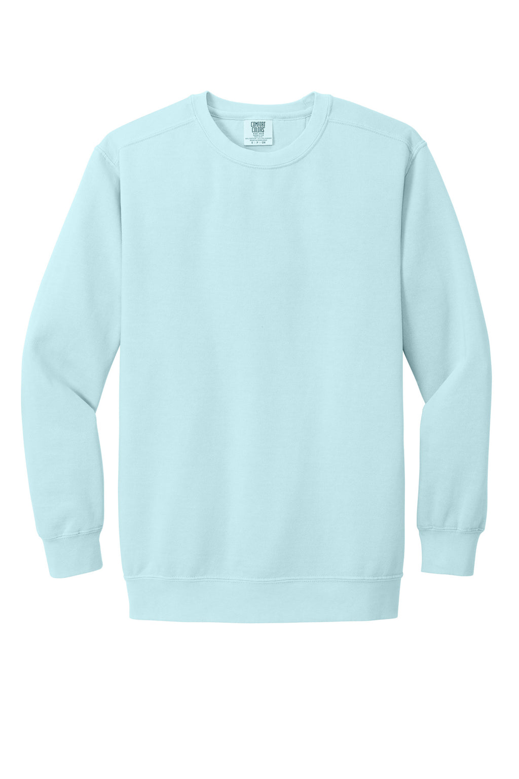 Front View of Chambray COMFORT COLORS Ring Spun Crewneck Sweatshirt. 1566