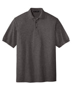 Front View of Char Hthr Grey Port Authority Silk Touch Polo K500