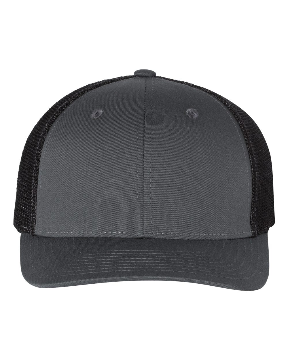 Front View of Charcoal/ Black R-Flex Trucker Cap - 110