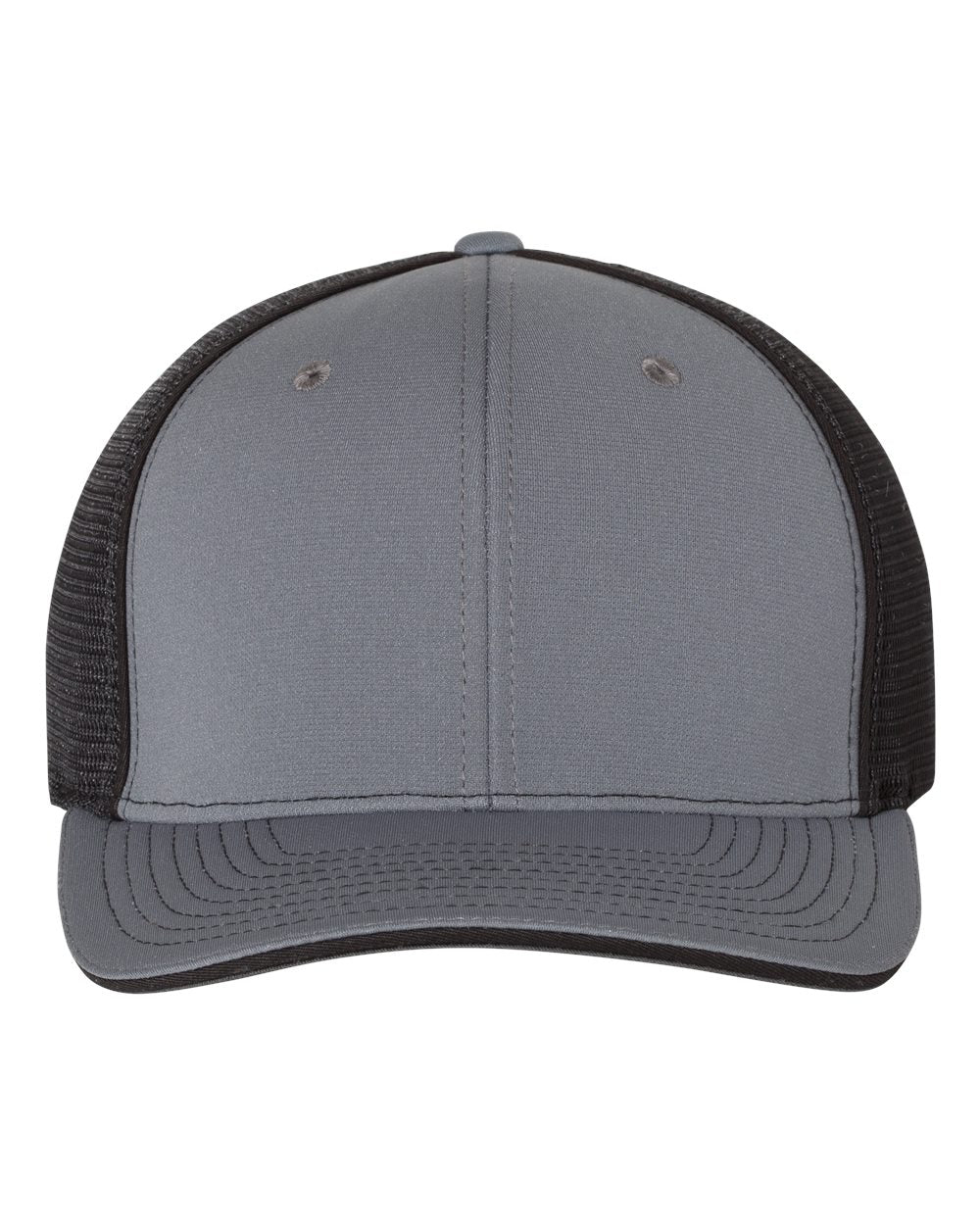 Front View of Charcoal/ Black Split Pulse Sportmesh R-Flex Cap - 172