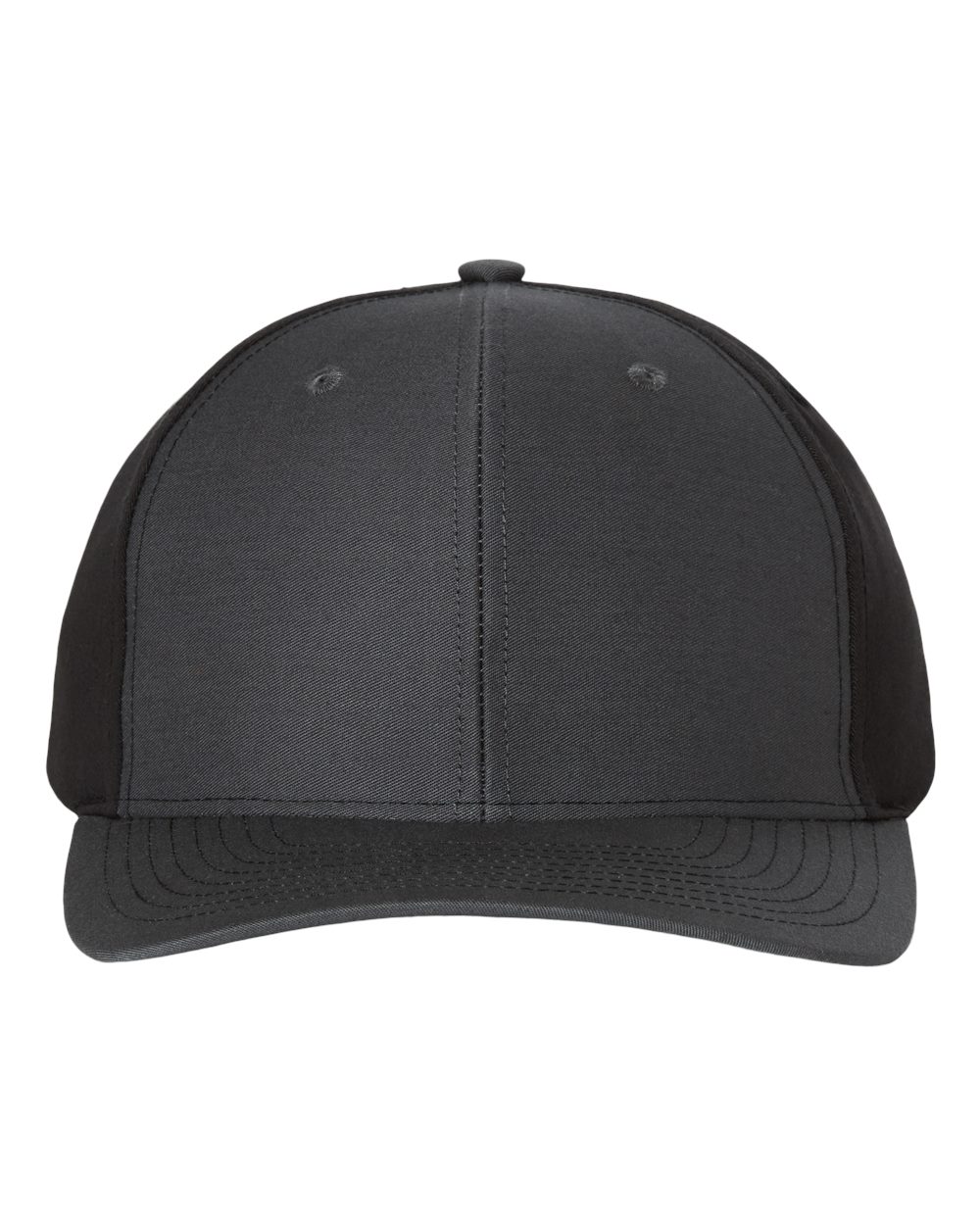 Front View of Charcoal/ Black Twill Back Trucker Cap - 312